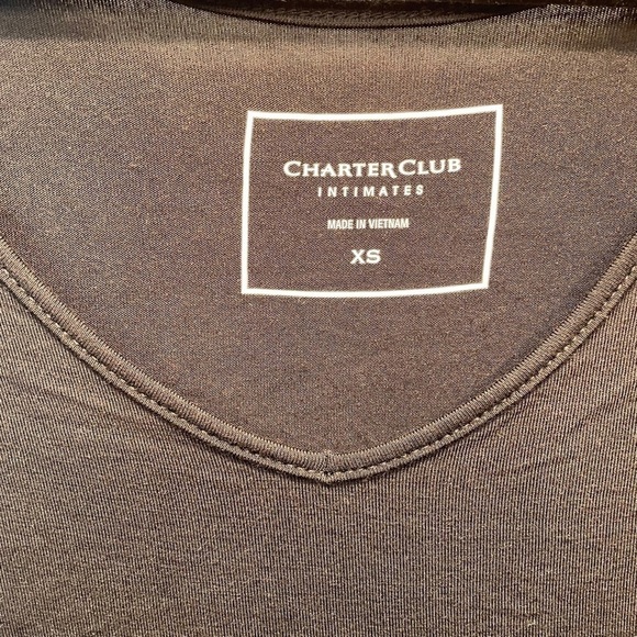 Charter Club Macy's Lace Trim Chemise Nightgown Black XS New - Picture 4 of 7